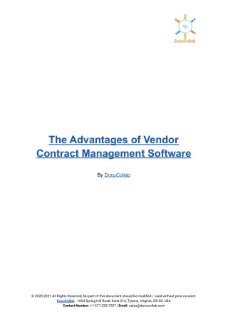 The Advantages of Vendor Contract Management Software
