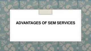 Advantages of SEM Services