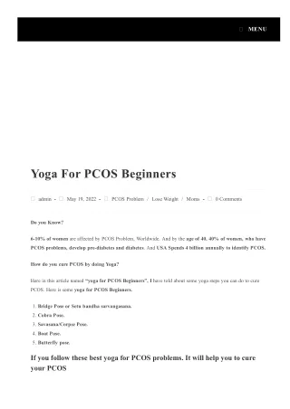 Yoga fpr PCOS