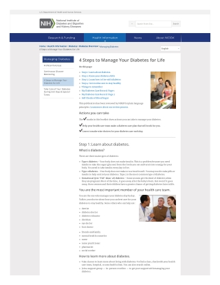 4 Steps to Manage Your Diabetes for Life
