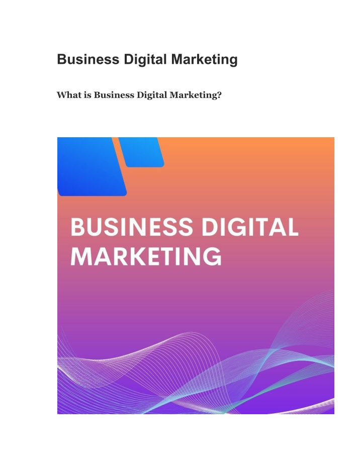 business digital marketing