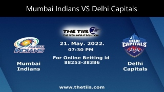 Mumbai Indians VS Delhi Capitals | LIVE Betting On All Sports Matches