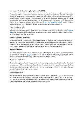 importance of air conditioning top 5 benefits