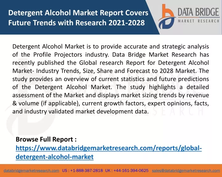detergent alcohol market report covers future