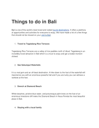 20 Amazing Things to do in Bali in 2022