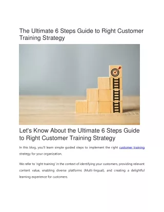 The Ultimate 6 Steps Guide to Right Customer Training Strategy