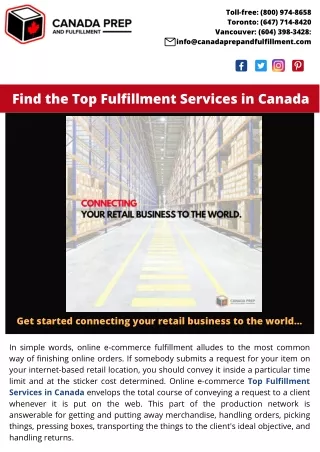 Find the Top Fulfillment Services in Canada | Canada Prep & Fulfillment