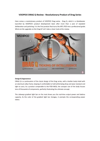voopoo drag q review revolutionary product