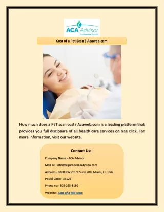 cost of a pet scan acaweb com