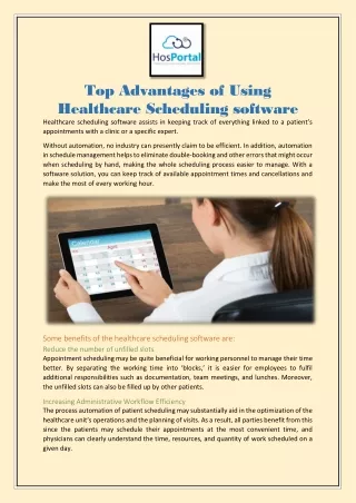 Top Advantages of Using Healthcare Scheduling software