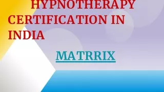 Hypnotherapy courses in India