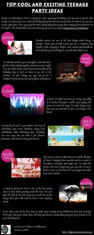 Top Cool and Exciting Teenage Party Ideas