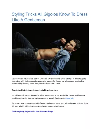 styling tricks all gigolos know to dress like