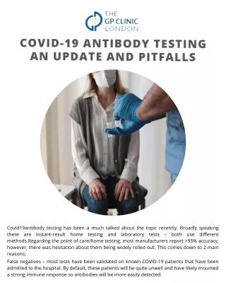 COVID-19 Antibody Testing – An Update and Pitfalls