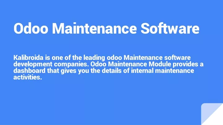 odoo maintenance software