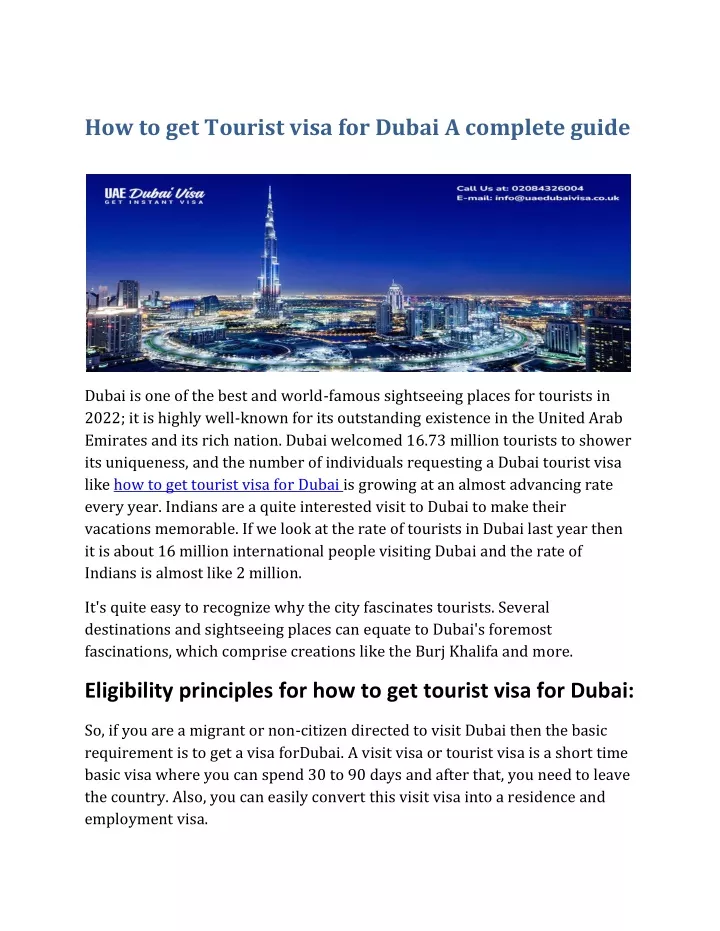 how to get tourist visa for dubai a complete guide