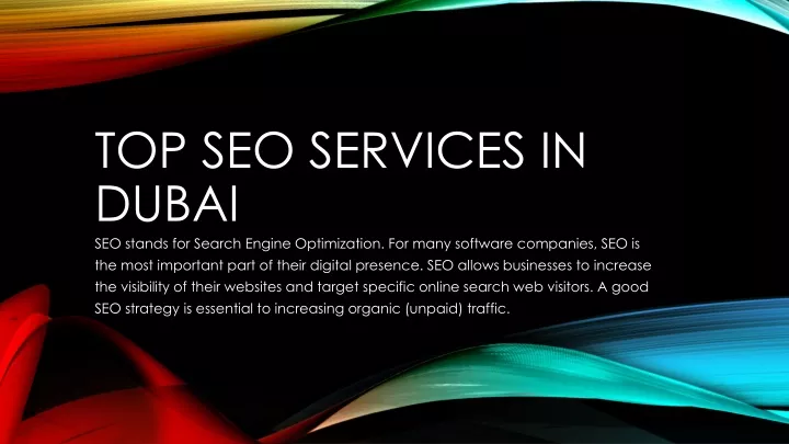 top seo services in dubai