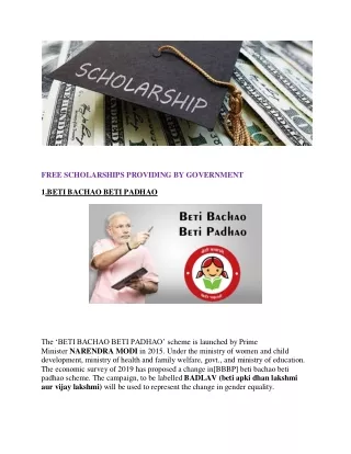 FREE SCHOLARSHIPS PROVIDING BY GOVERNMENT (1)