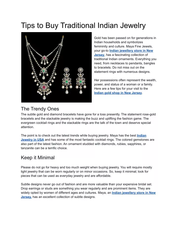 tips to buy traditional indian jewelry