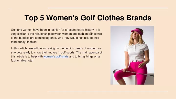 top 5 women s golf clothes brands