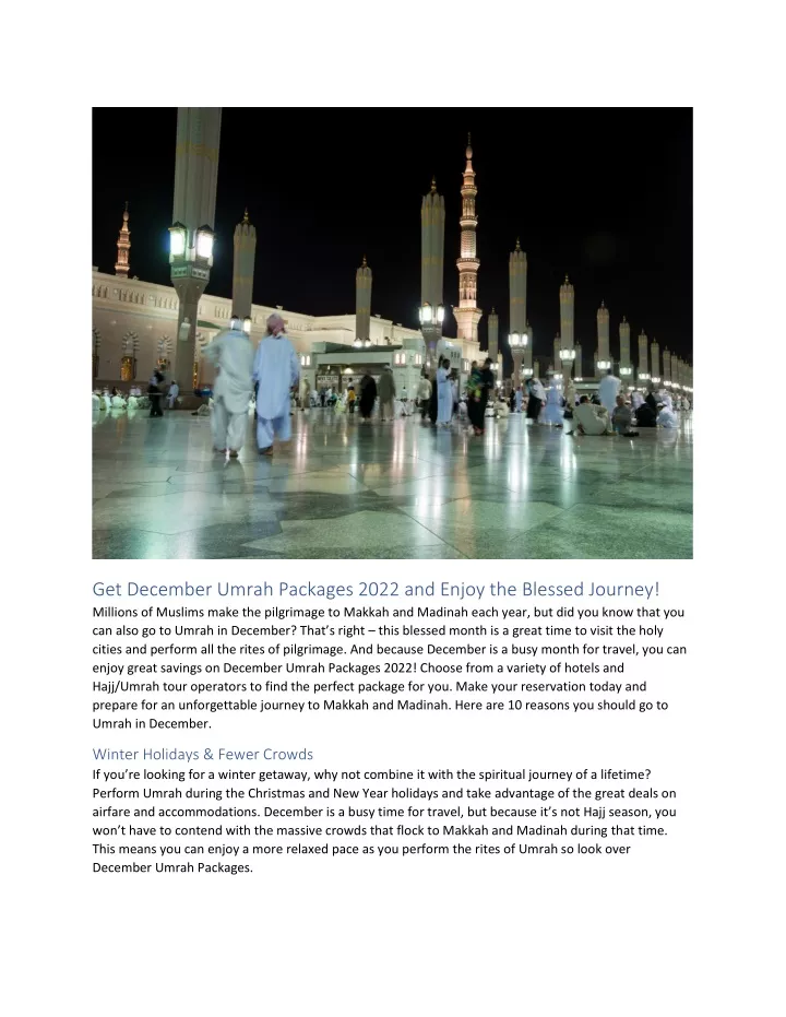 get december umrah packages 2022 and enjoy