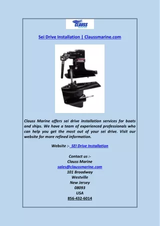 sei drive installation claussmarine com