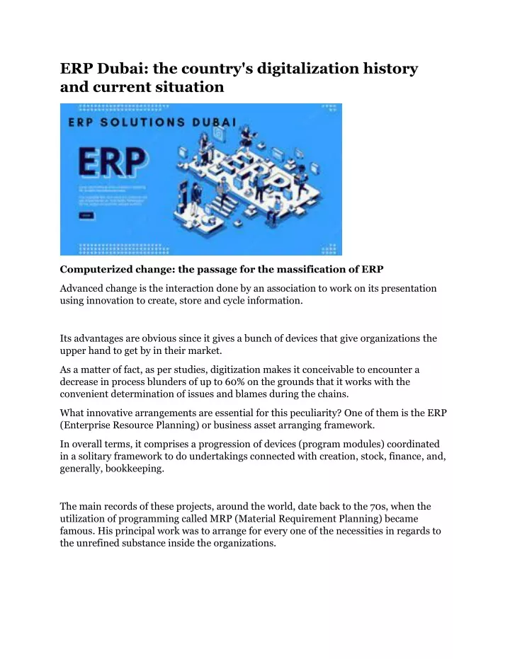 erp dubai the country s digitalization history