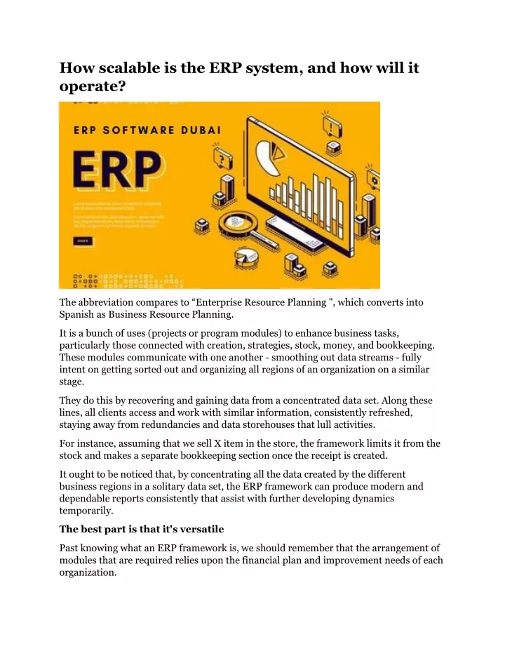 how scalable is the erp system and how will