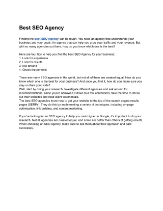 Best SEO Agency