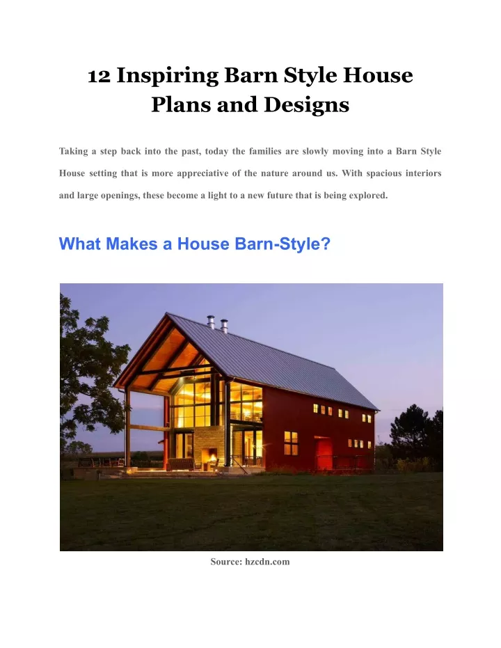 12 inspiring barn style house plans and designs