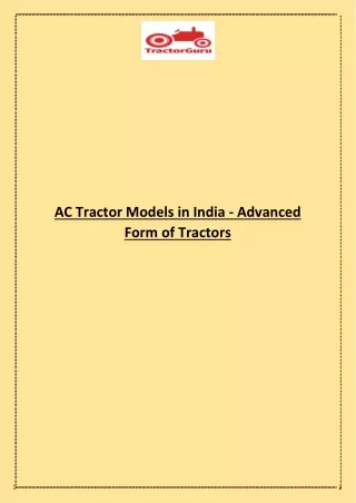 ac tractor models in india advanced form