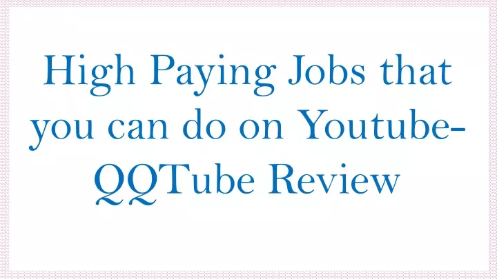 high paying jobs that you can do on youtube