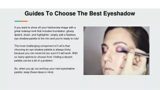 Guides To Choose The Best Eyeshadow