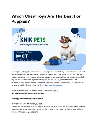 which chew toys are the best for puppies