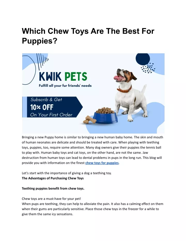 which chew toys are the best for puppies