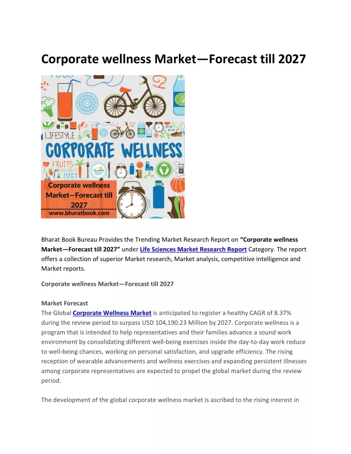 corporate wellness market forecast till 2027