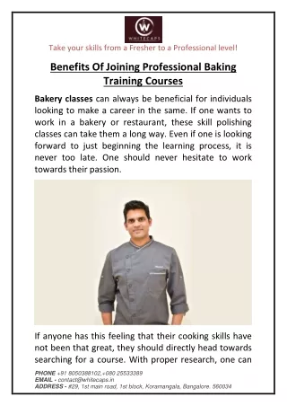 Benefits Of Joining Professional Baking Training Courses
