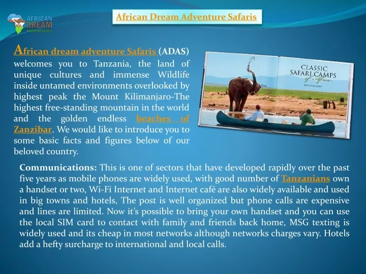 african dream adventure safaris