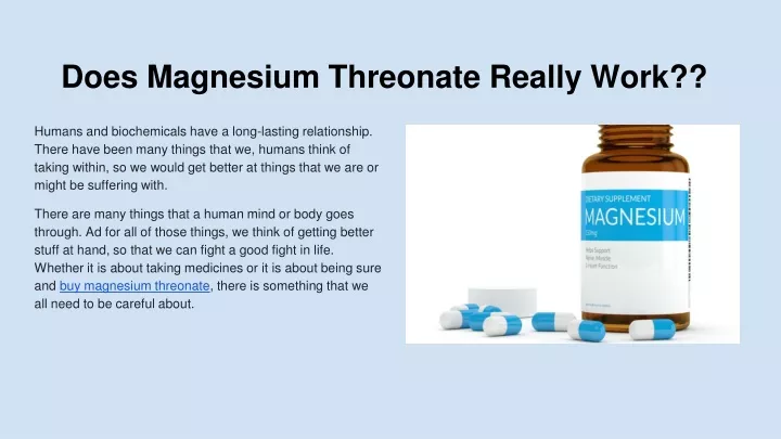 does magnesium threonate really work