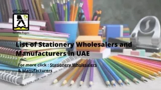 List of Stationery Wholesalers and Manufacturers in UAE