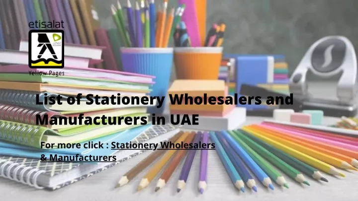 list of stationery wholesalers and manufacturers