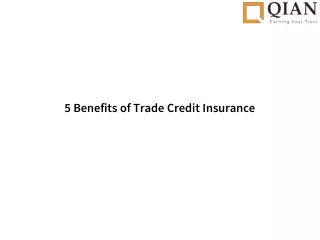 5 Benefits of Trade Credit Insurance