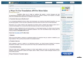 3 Ways To Use Translation API For More Sales