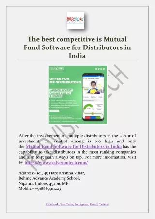 the best competitive is mutual fund software