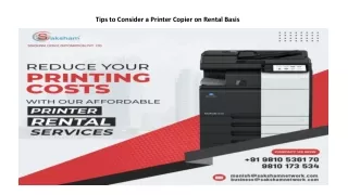 Find out the Best Printer Copier Rental Services In India