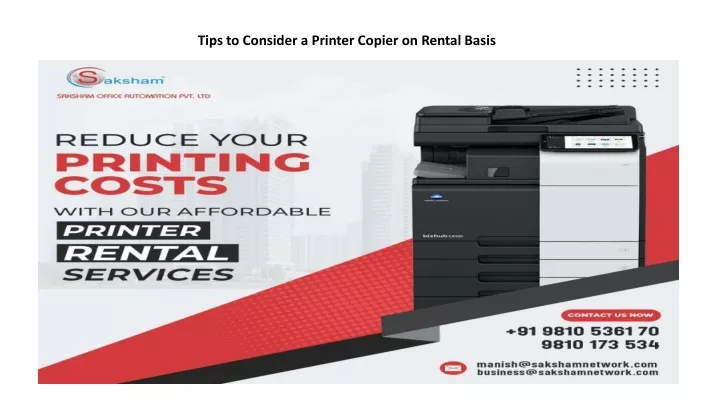 tips to consider a printer copier on rental basis