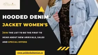 Hooded Denim Jacket Women's