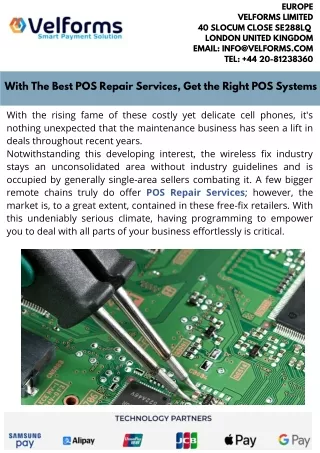 With The Best POS Repair Services, Get the Right POS Systems | Velforms