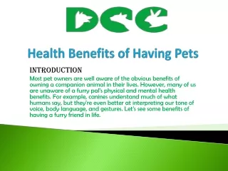 Health Benefits of Having Pets