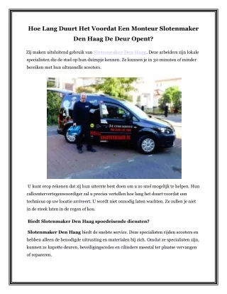 Biedt Slotenmaker Den Haag Spoedeisende Diensten